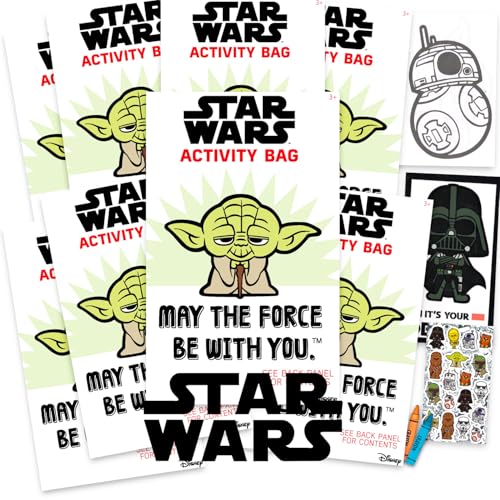 STAR WARS 8-teiliges Mini-Partygeschenk-Set – Paket mit 8 Yoda-Spielpackungen mit Mini-Malbüchern, Aufklebern und Malwerkzeugen, Geburtstagsparty-Zubehör, Dekorationen STAR WARS 8-teiliges Mini-Partygeschenk-Set – Paket mit 8 Yoda-Spielpackungen mit Mini-Malbüchern, Aufklebern und Malwerkzeugen, Geburtstagsparty-Zubehör, Dekorationen von Star Wars