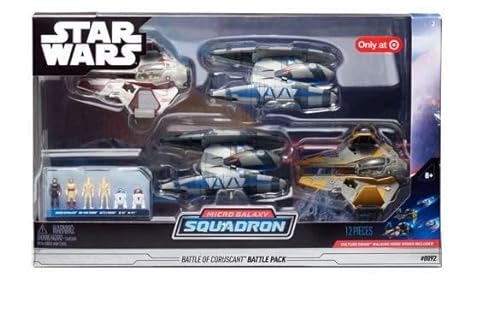 STAR WARS Micro Galaxy Squadron Battle of Coruscant Battle Pack Fahrzeuge mit Minifiguren Set, 12-teilig von Star Wars