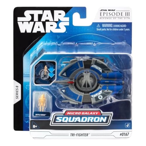 STAR WARS Micro Galaxy Squadron Droid Tri-Fighter - 10,2 cm Fahrzeug mit 2,5 cm Battle Droid Micro Figur von Star Wars