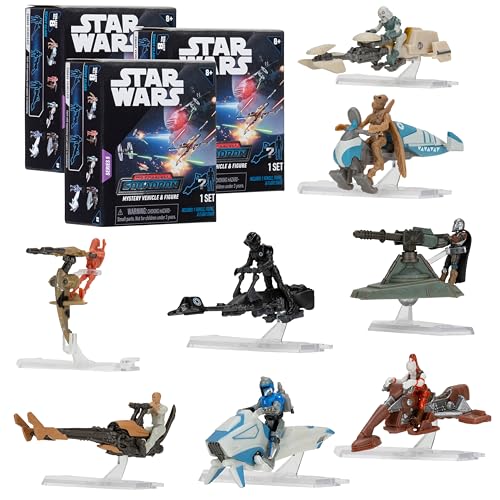 STAR WARS Micro Galaxy Squadron Speeder Mystery Box-Set, 3er-Pack, Serie 5, erhalten Sie 3 von 5 sortierten Mini-Fahrzeugen und Figuren, tolles Geschenk für Kinder, Jungen, Mädchen und Erwachsene, ab STAR WARS Micro Galaxy Squadron Speeder Mystery Box-Set, 3er-Pack, Serie 5, erhalten Sie 3 von 5 sortierten Mini-Fahrzeugen und Figuren, tolles Geschenk für Kinder, Jungen, Mädchen und Erwachsene, ab von Star Wars