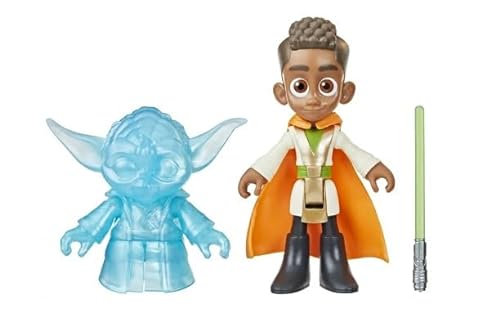 STAR WARS Pop-Up-Lichtschwert-Training, Kai Brightstar & Yoda Actionfiguren, 10,2 cm große Spielzeug, Vorschulspielzeug für 3 Jahre alte Jungen & Mädchen, Mehrfarbig von Star Wars