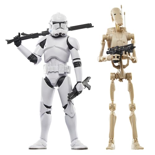 STAR WARS The Black Series Phase II Clone Trooper & Battle Droid, The Clone Wars Troop Building Collectible 6 Inch Action Figure 2-Pack von Star Wars