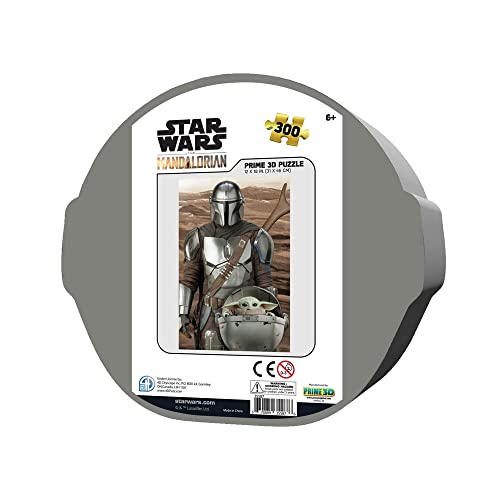 Star Wars 35587 Mandalorian and The 3D Lenticular Puzzle in Box, Schwarz, Estándar von Prime 3D