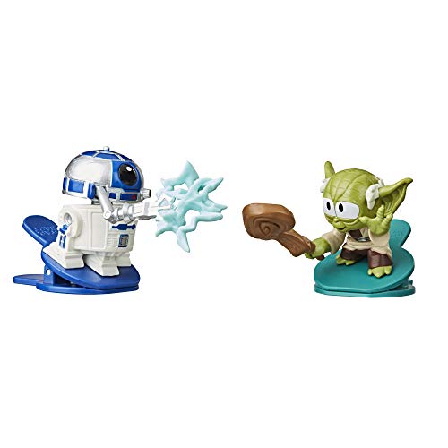 Star Wars Battle Bobblers R2-D2 Vs Yoda Battle Figuren 2er-Pack mit Clips, wackelndes Spielzeug für Kids ab 4 Jahren von Star Wars