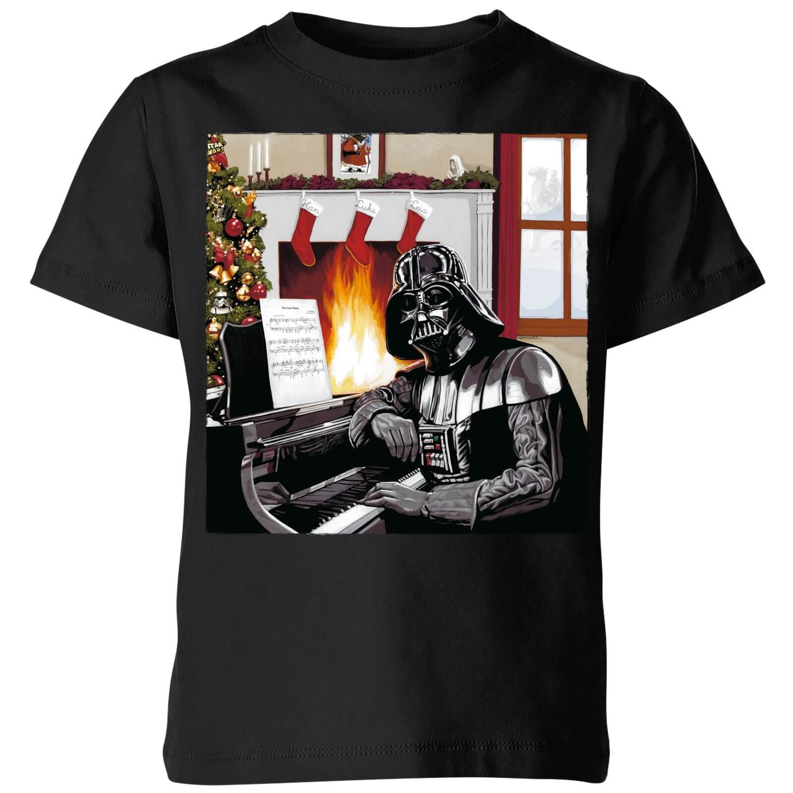 Star Wars Darth Vader Piano Player Kids' Christmas T-Shirt - Black - 11-12 Jahre von Original Hero