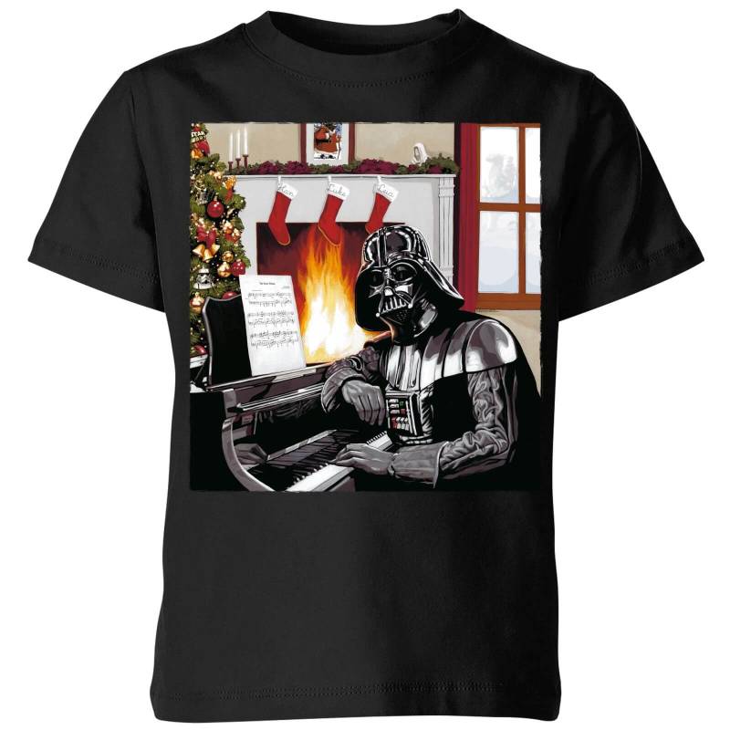 Star Wars Darth Vader Piano Player Kids' Christmas T-Shirt - Black - 11-12 Jahre von Star Wars
