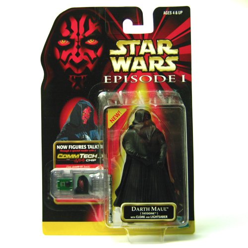 Star Wars Episode 1 - Action Figur 84134 - Darth Maul (Tatooine) mit Mantel und Lichtschwert (INKL. CommTech Chip) von Star Wars