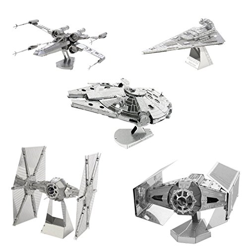 Star Wars Metal Earth Set of 5 3D Laser Cut Models: X-Wing, TIE Fighter, Imperial Star Destroyer, Darth Vader's TIE Star Wars Metal Earth Set of 5 3D Laser Cut Models: X-Wing, TIE Fighter, Imperial Star Destroyer, Darth Vader's TIE von Star Wars