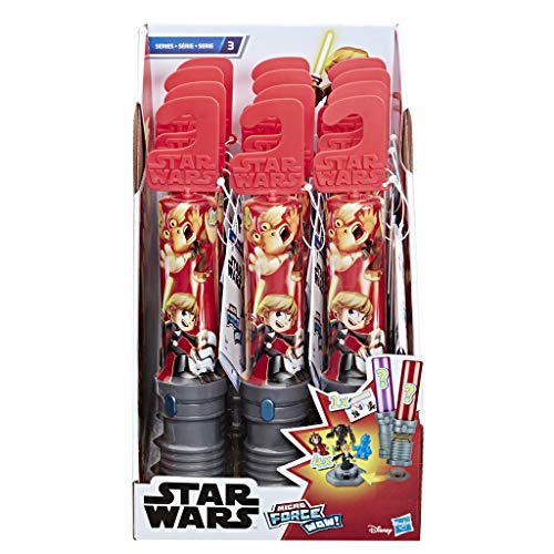 Star Wars Micro Force Wow! 4er-Set mit Minisammelfiguren für Kids mit 2 Charakter Aufklebern in Lichtschwert-Verpackung von Star Wars