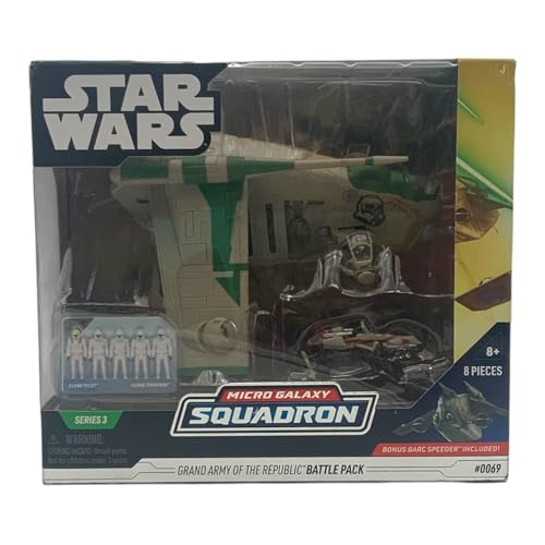 Star Wars Micro Galaxy Squadron - SWJ0100 - Grand Army of The Republic Battle Pack – 20cm großes Fahrzeug mit BARC Speeder und 5 Micro-Figuren als Zubehör Star Wars Micro Galaxy Squadron - SWJ0100 - Grand Army of The Republic Battle Pack – 20cm großes Fahrzeug mit BARC Speeder und 5 Micro-Figuren als Zubehör von Star Wars