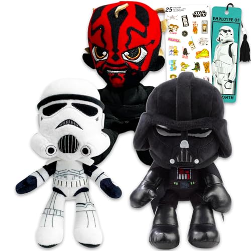 Star Wars Plüschtier-Set – 3er-Pack mit 20,3 cm großen Plüschtieren für Kinder, Jungen mit Darth Vader, Stormtrooper, Darth Maul Plus Aufklebern, mehr | Star Wars Dark Side Puppen Plüsch Star Wars Plüschtier-Set – 3er-Pack mit 20,3 cm großen Plüschtieren für Kinder, Jungen mit Darth Vader, Stormtrooper, Darth Maul Plus Aufklebern, mehr | Star Wars Dark Side Puppen Plüsch von Star Wars