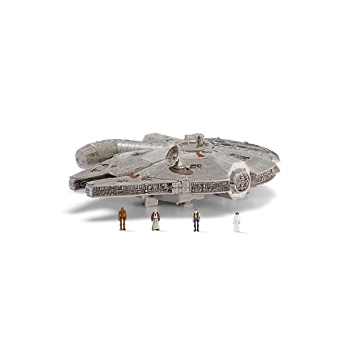 Star Wars SWJ0022 - Millennium Falcon, offizielles 22,5cm Fahrzeug mit Licht, Sound und Vier Figuren von Star Wars