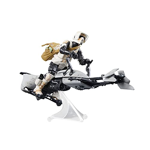 Star Wars The Vintage Collection Speeder Bike, Scout Trooper & Grogu, The Mandalorian Action-Figur (9,5 cm) und Fahrzeug von Star Wars