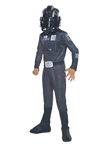 Star Wars Tie Fighter Pilot Kostüm Kinder 3-TLG. Overall Gürtel Maske schwarz - M von Star Wars