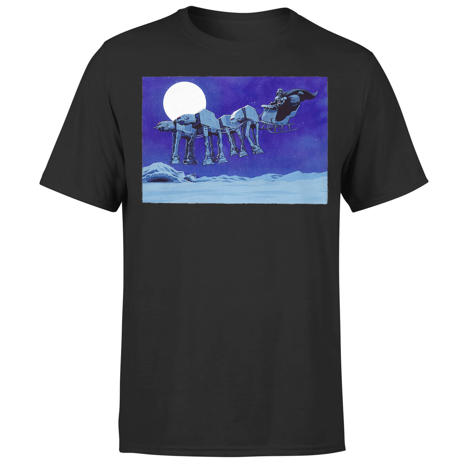 Star Wars Weihnachten ATAT Darth Vader Schlitten T-Shirt - Schwarz - L von Original Hero