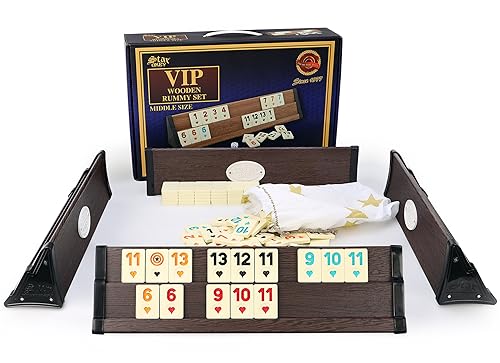 Star SEMUS Wooden Rummy Kompakt Okey mit Melamin Spielsteine (Dunkel) von ZYZYZK