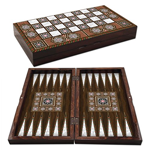 Staroyun 1020128 Backgammon-Spiel, massives Perlmutt, 25 x 48 x 7 cm von Staroyun