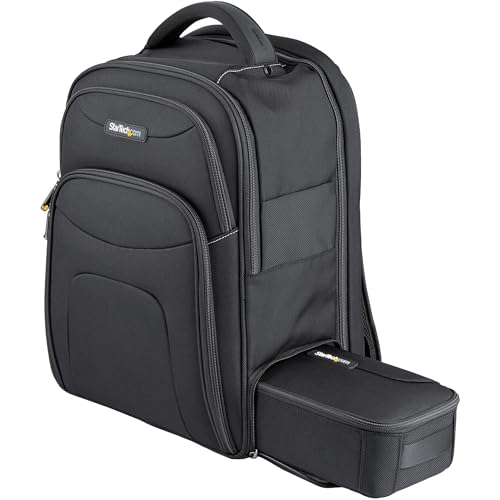 StarTech.com 17.3" Laptop Rucksack mit Abnehmbarer Zubehörtasche - Ergonomischer IT Rucksack für IT Techniker/Profi - Robuster Notebook/Laptop Rucksack - Gepolsterter Business Rucksack (NTBKBAG156) von StarTech.com