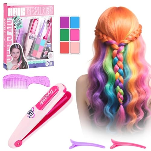 Staranry Haarkreide für Mädchen, Spielzeug Haarfärbestift mit 6 Zauber, Farbiges Haarkreide Auswaschbar, Haarfärbe Spielset für Kinder, Geschenk Mädchen 4 Jahre bis 14 Jahre von Staranry