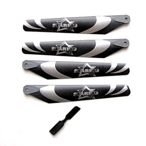 STARKID Ersatzteil 68570 Rotorblätter Heckrotorblatt für Hubschrauber Mohawk Rapton ZX 5000 ZX 4700 2.4GHz Open Sky von Star Kid
