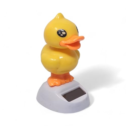 Quietscheente Solar Wackelfigur - Lustige Ente mit Klebepad, Niedliches Solarfigur Geschenk aus Kunststoff für Kinder und Erwachsene von Starlet24