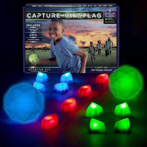 Leuchtet im Dunkeln, Capture The Flag Spiel, Starter-Set, ab 8 Jahren, Geburtstagsparty- und Nachtspiel für Kinder, Outdoor-Spiele für Teenager, alternatives Laser-Tag- oder Taschenlampen-Tag-Spiel Leuchtet im Dunkeln, Capture The Flag Spiel, Starter-Set, ab 8 Jahren, Geburtstagsparty- und Nachtspiel für Kinder, Outdoor-Spiele für Teenager, alternatives Laser-Tag- oder Taschenlampen-Tag-Spiel von Starlux Games