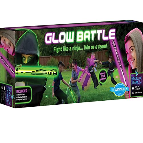 Starlux Games Glowing Ninja Schwerter Set ab 8 Jahre (4 Katanas) - Kinder Lichtschwerter Kids Glowingtoys - Ninja Schwert Spielzeug Lightsaber - Geschenke für Kindergeburtstag an Kinder & Jugendliche von Starlux Games