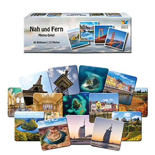 Starnberger Spiele - Nah und Fern - Memospiel - Kartenspiel für Erwachsene und Kinder ab 6 Jahren - mit 36 ungleichen Paaren - Geschenk für Reiseliebhaber von Starnberger Spiele
