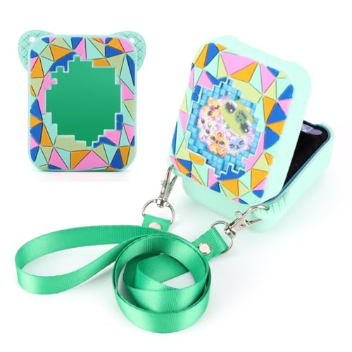 Starnearby Silikon Schutztasche für Bitzee Digitales Haustier, Hülle für Bitzees, Weiche Rutschfeste Silikonhülle mit Handschlaufe, Waschbar Tragetaschen für Interaktives Haustier Spielzeug (Minzgrün) von Starnearby