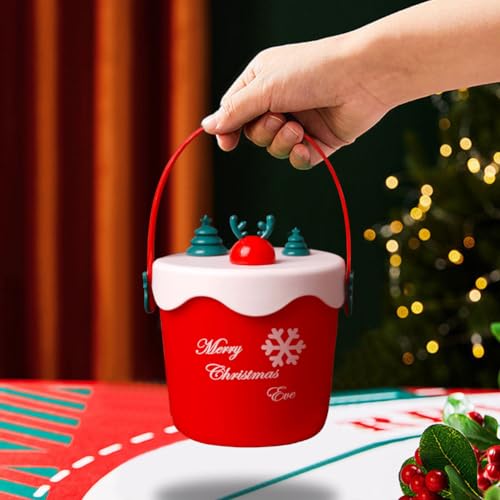 Starnearby Weihnachten Snack Apfel Geschenk Box, Heiligabend Apfel Geschenkbox, Mini Subigkeiten Tasche Eimer mit Griffen, Weihnachten Candy Box für Weihnachten Party Decor (G) von Starnearby
