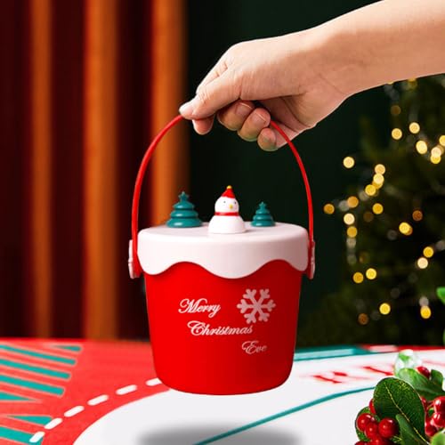 Starnearby Weihnachten Snack Apfel Geschenk Box, Heiligabend Apfel Geschenkbox, Mini Subigkeiten Tasche Eimer mit Griffen, Weihnachten Candy Box für Weihnachten Party Decor (I) von Starnearby