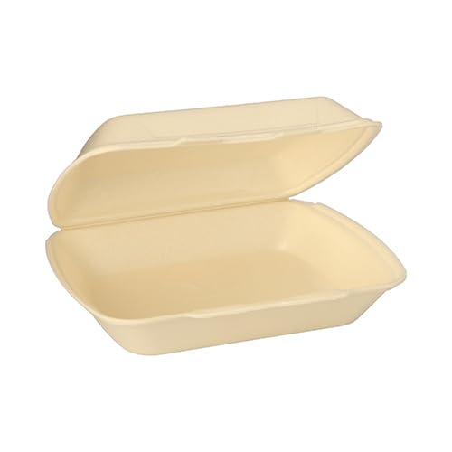 Starpak 200 Menüboxen mit Klappdeckel, XPS ungeteilt 7,5 cm x 24,3 cm x 20,8 cm Creme von Starpak