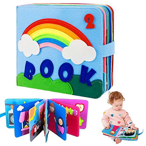 StarryTiger Quiet Book, 3D Filz Busy Book Sensorisches Spielzeug, Montessori Activity Book mit 16 Module, Vorschulkinder Lebenskompetenzen Lernspielzeug für Mädchen Junge von StarryTiger