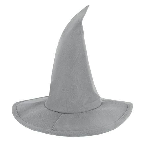 Starsouce Breite Krempe Hexenhut für Erwachsene, Grauer Zaubererhut, einfarbige spitze Kappe für Party, Cosplay, Halloween-Kostüm-Zubehör Starsouce Breite Krempe Hexenhut für Erwachsene, Grauer Zaubererhut, einfarbige spitze Kappe für Party, Cosplay, Halloween-Kostüm-Zubehör von Starsouce