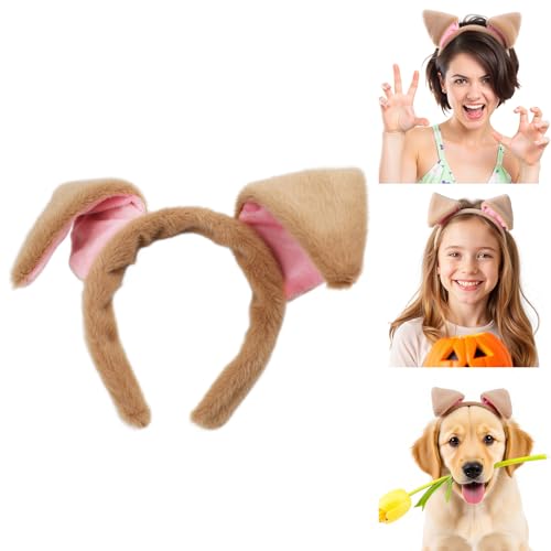 Startop Braune Hundeohren Stirnband Welpenohren Halloween Kostüm Zubehör Erwachsene Cosplay Party Kopfbedeckung Startop Braune Hundeohren Stirnband Welpenohren Halloween Kostüm Zubehör Erwachsene Cosplay Party Kopfbedeckung von Startop