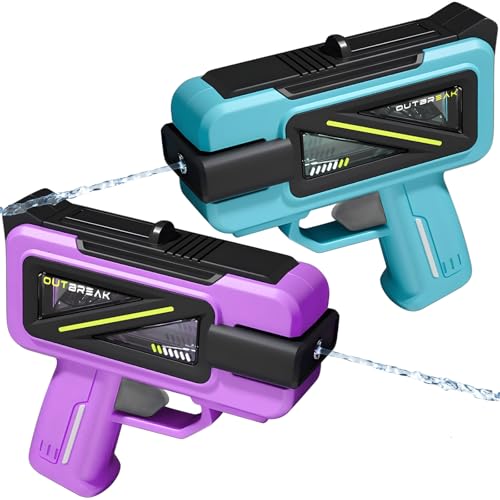 2 Stück Wasserpistole Kinder, 150ML yberpunk-Stil Kühles Wasserpistole Klein, Weltraum-Design Mini Wasserpistole Strandspielzeug Wasserpistole Kinder ab 3 4 Jahre, Auslaufsicherer Wasserspritzpistole von Starvortex