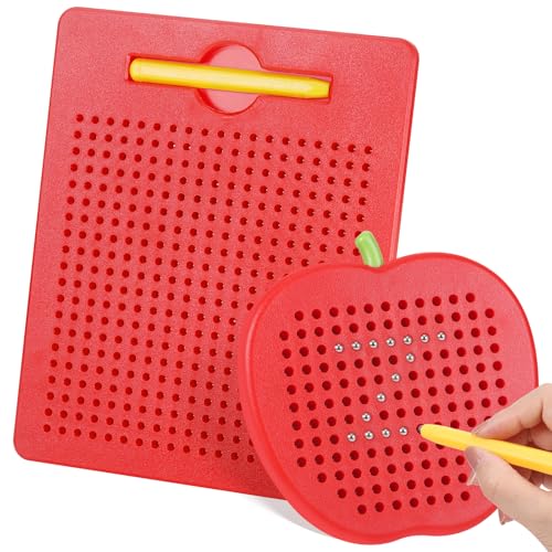 Starvortex 2 Stück Magnetische Zeichentafel für Kinder, Langlebig ABS Magnettafel Kinder mit Magnetstift, Bildungsspielzeug Magnetspiel ab 1 2 3 Jahre, Magnetic Drawing Board Zeichnen und Schreiben von Starvortex