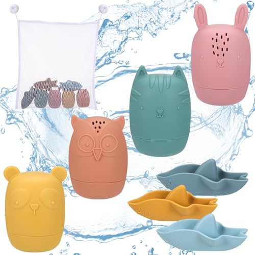 7 Stück Silikon Badewannenspielzeug, Badetiere und Wasserspielzeug Kinder, badespielzeug Baby ab 1 Jahr 6 Monate, Sensorisches und Pädagogisches Badespielzeug für Kleinkinder, für Badewanne und Pool 7 Stück Silikon Badewannenspielzeug, Badetiere und Wasserspielzeug Kinder, badespielzeug Baby ab 1 Jahr 6 Monate, Sensorisches und Pädagogisches Badespielzeug für Kleinkinder, für Badewanne und Pool von Starvortex