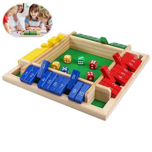 Starvortex Würfelspiel Holz, Bildungs Shut The Box 4 Spieler, Bunt Tabletop Taktikspiel mit 8 Würfel, Hochwertig Holz Spiele, Würfelspiele für Erwachsene & Kind, Mathe Klappbrett Spiel für Familie Starvortex Würfelspiel Holz, Bildungs Shut The Box 4 Spieler, Bunt Tabletop Taktikspiel mit 8 Würfel, Hochwertig Holz Spiele, Würfelspiele für Erwachsene & Kind, Mathe Klappbrett Spiel für Familie von Starvortex