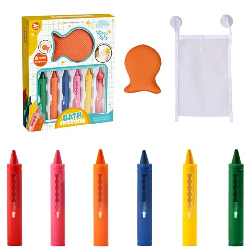 6 Stück Badezimmer Buntstifte, Badestifte für Kinder Badewanne, Badewannenstifte Waschbar, Badewannen Stifte mit Schwamm, Badespielzeug ab 3 Jahre mit Aufbewahrungstasche 6 Stück Badezimmer Buntstifte, Badestifte für Kinder Badewanne, Badewannenstifte Waschbar, Badewannen Stifte mit Schwamm, Badespielzeug ab 3 Jahre mit Aufbewahrungstasche von Starward