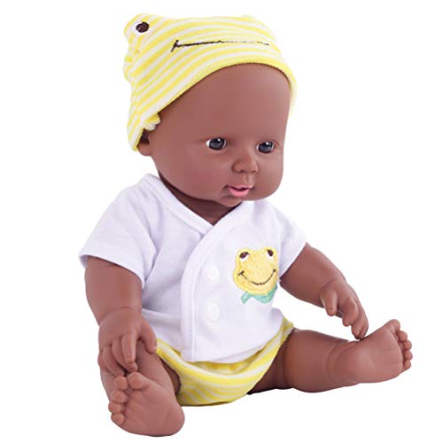 Stecto 12 Zoll Lifelike Reborn Baby Afrikanische Mädchen Puppen Schwarze Puppen Realistische Baby Puppen Neugeborenes Baby Spielzeug 30cm Für Jungen Mädchen von Stecto