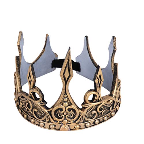 Stecto Superior Königskrone, Antik-Silber-Krone, Kunststoff, verstellbar, rund, König oder Königin Kostüm, Zubehör für Abschlussball, Halloween, Party-Dekorationen Gr. M, goldfarben Stecto Superior Königskrone, Antik-Silber-Krone, Kunststoff, verstellbar, rund, König oder Königin Kostüm, Zubehör für Abschlussball, Halloween, Party-Dekorationen Gr. M, goldfarben von Stecto