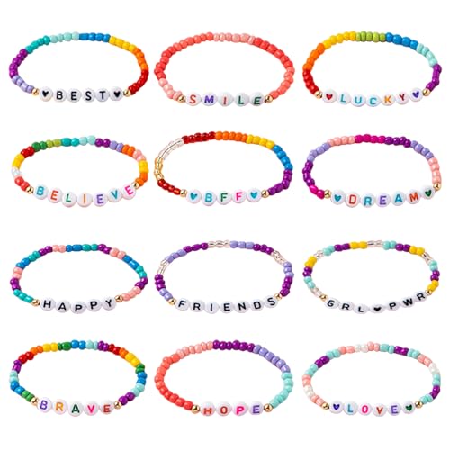 Steemjoey 12 Stück Armband Mädchen Freundschaftsarmband, Kinder Armband Freundschaft, Verstellbaren Armbänder Alphabet Perlenarmband für Kinder Schmuck Mitgebsel Kindergeburtstag Mädchen Geschenke Steemjoey 12 Stück Armband Mädchen Freundschaftsarmband, Kinder Armband Freundschaft, Verstellbaren Armbänder Alphabet Perlenarmband für Kinder Schmuck Mitgebsel Kindergeburtstag Mädchen Geschenke von Steemjoey