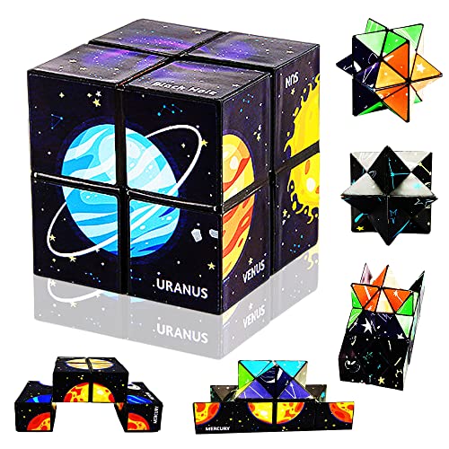 Steemjoey 2 in 1 Würfel Star Cube Magic, Infinity-Würfel, Transforming Cubes Magic Puzzle Cubes, Kreativer Dekompressionswürfel für Kinder Erwachsene - Lernspiel Geschenke von Steemjoey