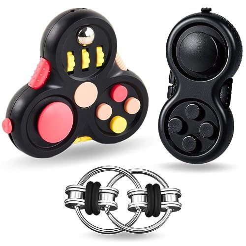 Steemjoey 3PCS Anti-Stress Würfel Spielzeug Fidget Toys Set, Fidget Pad Controller Flippy Chain Game, Geschenk lindert Stress und Angstspielzeug für ADD ADHS Autismus Kinder und Erwachsene (Schwarz) Steemjoey 3PCS Anti-Stress Würfel Spielzeug Fidget Toys Set, Fidget Pad Controller Flippy Chain Game, Geschenk lindert Stress und Angstspielzeug für ADD ADHS Autismus Kinder und Erwachsene (Schwarz) von Steemjoey