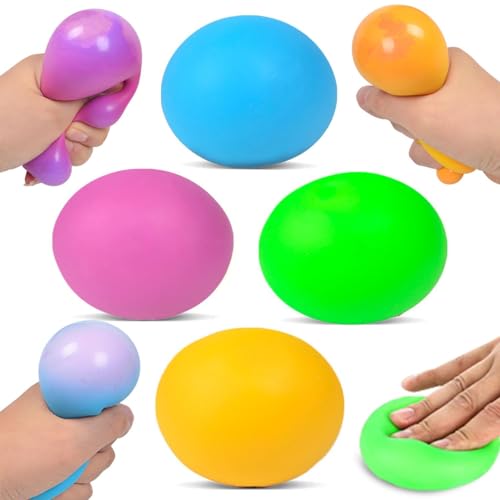 Steemjoey 4 Stück Stressball Sensory Stress Bälle, Anti Stress Ball Knetball Farbwechsel Squishy Spielzeug für Kinder Erwachsene Angst Abbauen Geburtstag Geschenke Autismus ADHD OCD von Steemjoey