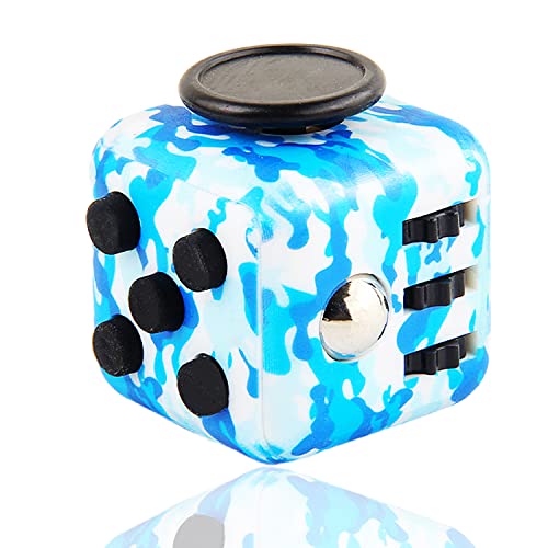 Steemjoey Blau Fidget Toy Cube Anti-Stress Würfel Spielzeug, Cube Toy mit 6 Seiten, Anti-Stress Würfel Spielzeug für Kinder und Erwachsene Stressaubbau bei Nervösität von Steemjoey