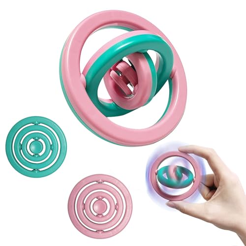 Steemjoey Handkreisel Fidget Toy, 3D Farbe Hand Spielzeug, Sensorische Finger Spielzeug Geburtstags zum Abbau von Ängsten und Stress für Kinder & Erwachsene mit ADHS Autismus (Grünlich-Rosa) von Steemjoey