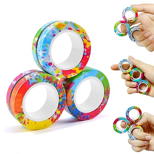 Steemjoey Magnetische Ringe Fidget Toys, Anti-Stress Fidget Toy, ADHS Magische Fingerring Spielzeug Set, Fidget Magnet Ringe, Sinnes Spielzeug Geschenk für Erwachsene und Kinder von Steemjoey