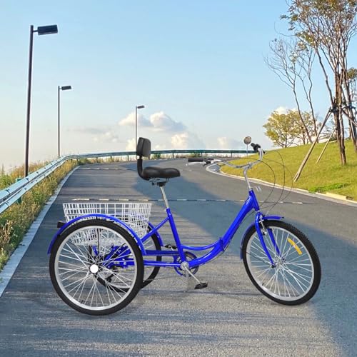 24Zoll Faltbar Dreirad, 7-Gang Dreirad Fahrrad Tricycle mit Einkaufskorb & Rückenlehne, 3 Räd Einstellbares Trike Klappbar Dreirad für Erwachsene ältere Outdoor-Aktivitäten 24Zoll Faltbar Dreirad, 7-Gang Dreirad Fahrrad Tricycle mit Einkaufskorb & Rückenlehne, 3 Räd Einstellbares Trike Klappbar Dreirad für Erwachsene ältere Outdoor-Aktivitäten von Steeviuzj